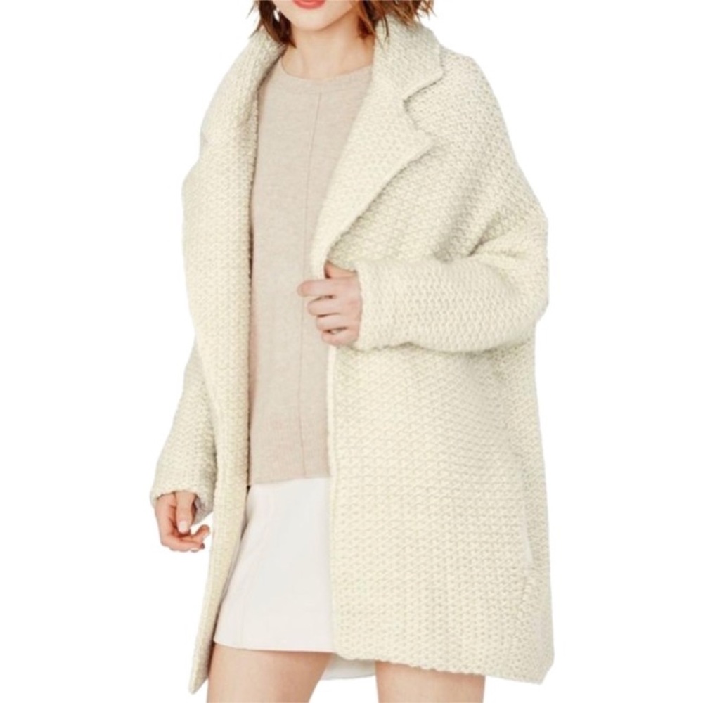 NWT Maje Magnum ecru wool knit oversize cardigan